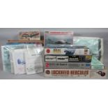 14 model aircraft kits, all 1:72 scale models related to transport planes. All appear to be un-
