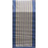 Good quality Roger Oates natural fibre runner with blue fringe, 700+ x 60cm