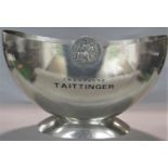 Large cast metal champagne bucket in the form of a nautilus shell inscribed Champagne Tattinger