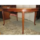 A good quality mid 20th century Chinese hardwood dining room suite, the D end extending dining table