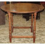 A collection of oak furniture. mainly early 20th century comprising two small gateleg tables on