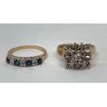 Two 9ct diamond set dress rings, 7.7g total (2)