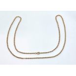 9ct rope twist necklace, 8.8g