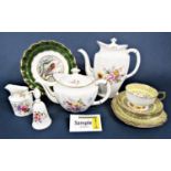 A collection of Royal Crown Derby - Derby Posies pattern wares comprising teapot, coffee pot, cake