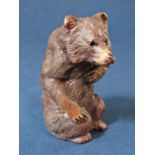 Doulton Lambeth novelty pepper in the form of a standing bear, with applied silver base, 8cm high
