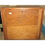 A vintage oak tool chest, removable front enclosing six long graduated drawers to interior