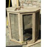 A large unusual pine hanging meat safe of octagonal form (country house/dairy size) with