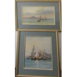 Early 20th century British school - Venetian lagoon scene with fishing boats, watercolour and