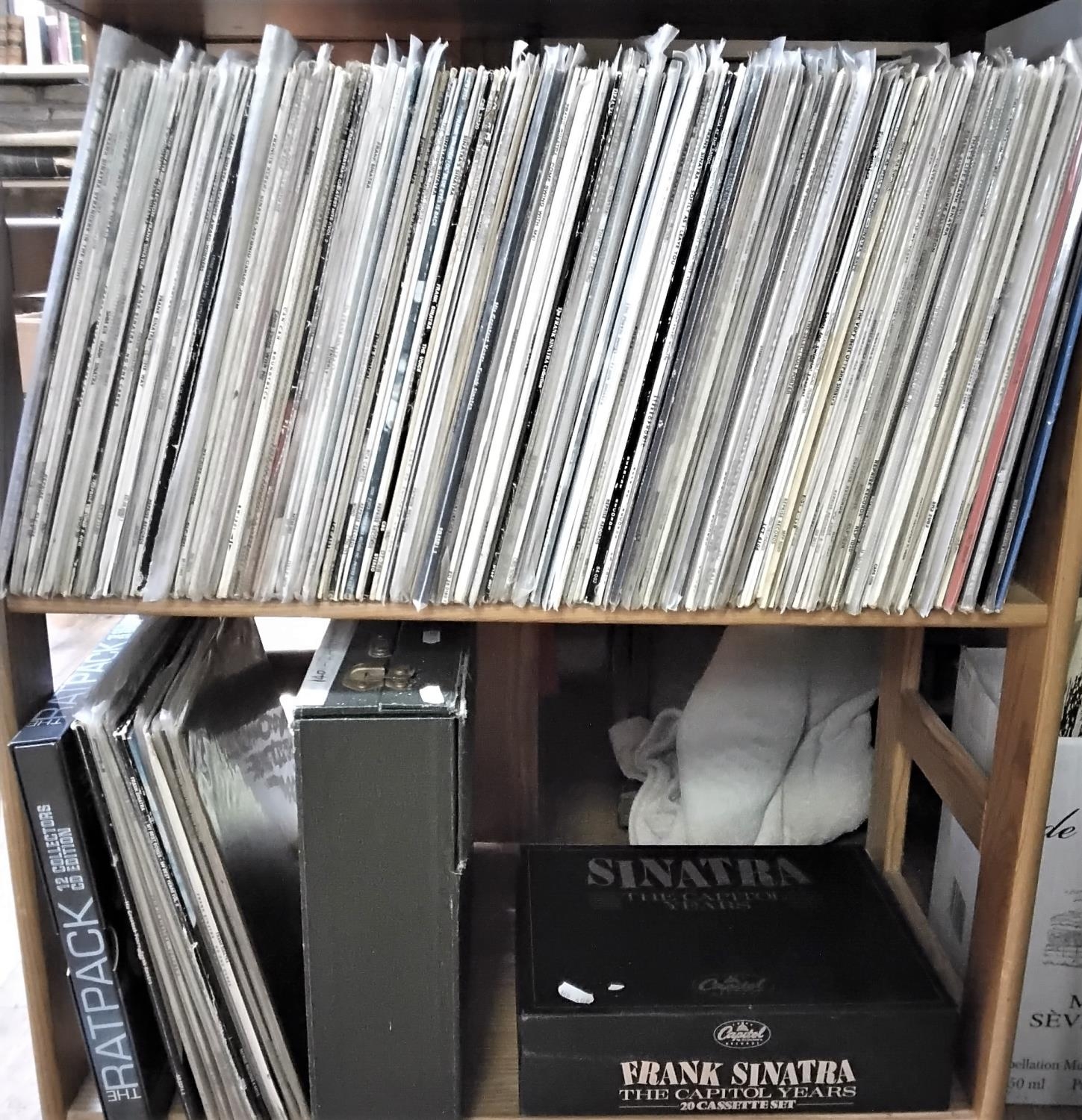 An extensive collection of Frank Sinatra vinyl LP's, CD's and cassettes, together with two Jazz