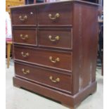 A good quality reproduction hardwood chest of two long and four short drawers, a further tower of