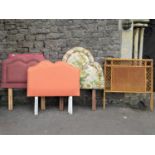 A collection of good quality country house single bed heads including three pairs and two individual