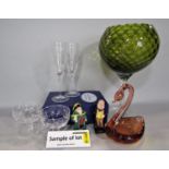 A large collection of mainly cut glass vessels to include wines, sherries, tumblers, etc, together