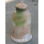 A small bell shaped forcing pot complete with lid, 50 cm high approximately