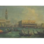 Italian school in the 19th century manner - Busy Venetian scene looking towards St Marks Square,