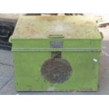 A Milner's fire resisting safe/chest with hinged lid and later painted finish (af)