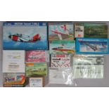 14 model kits of trainer aircraft, all appear to be un-started, most with sealed boxes or sealed