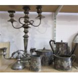 Silver plated four piece Regency style tea service comprising teapot, water pot, milk jug and