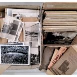 Two boxes containing a large quantity of black and white, late 19th early 20th century family