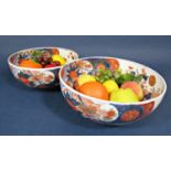 Two 19th century Imari bowls with various painted floral and other decoration, maximum diameter 27.5