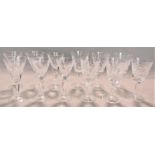 Set of six Waterford Sheila sherry glasses together with a further set of six Waterford Ashling wine