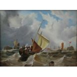 A 19th century, oil on board, seascape of a rough sea, signed Edward J Ellis (1841-1895)