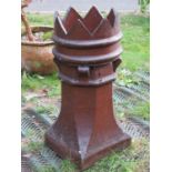 A reclaimed Victorian matt glazed crown top chimney pot, 77 cm high