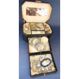 Collection of contemporary costume jewellery, contained in a jewellery box