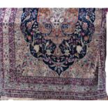 Good quality Persian old Kirman country house carpet retailed by Nils Nessim, with good intricate