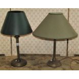 Two brass table lamps