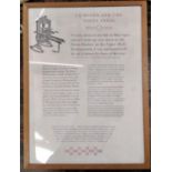Whittington Press - Three framed posters JH Mason and The Doves Press, set and printed at The