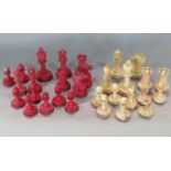 Good quality 19th century ivory Staunton style part chess set, height of king 6cm (one white