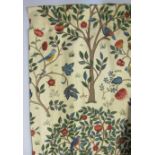 1 pair curtains in William Morris 'Kelmscott Tree' fabric, lined with pencil pleat heading. Length