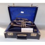 Silver plated Bose and Hawkes Regent Cornet within a hard case