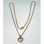 18ct diamond set heart pendant necklace, 6.2g