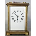 Brass carriage clock with Morocco leather case (af)