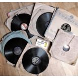 A collection of early gramophone records including examples by Broadcast, Edison Bell Radio,