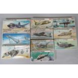 10 model aircraft kits by Frog, all 1:72 scale, un-started with sealed boxes (10)