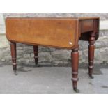 Two Victorian mahogany Pembroke tables, on turned supports