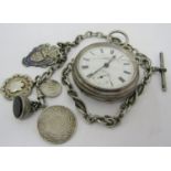 J G Groves of Sheffield - The Express English Lever silver cased pocket watch, together with a