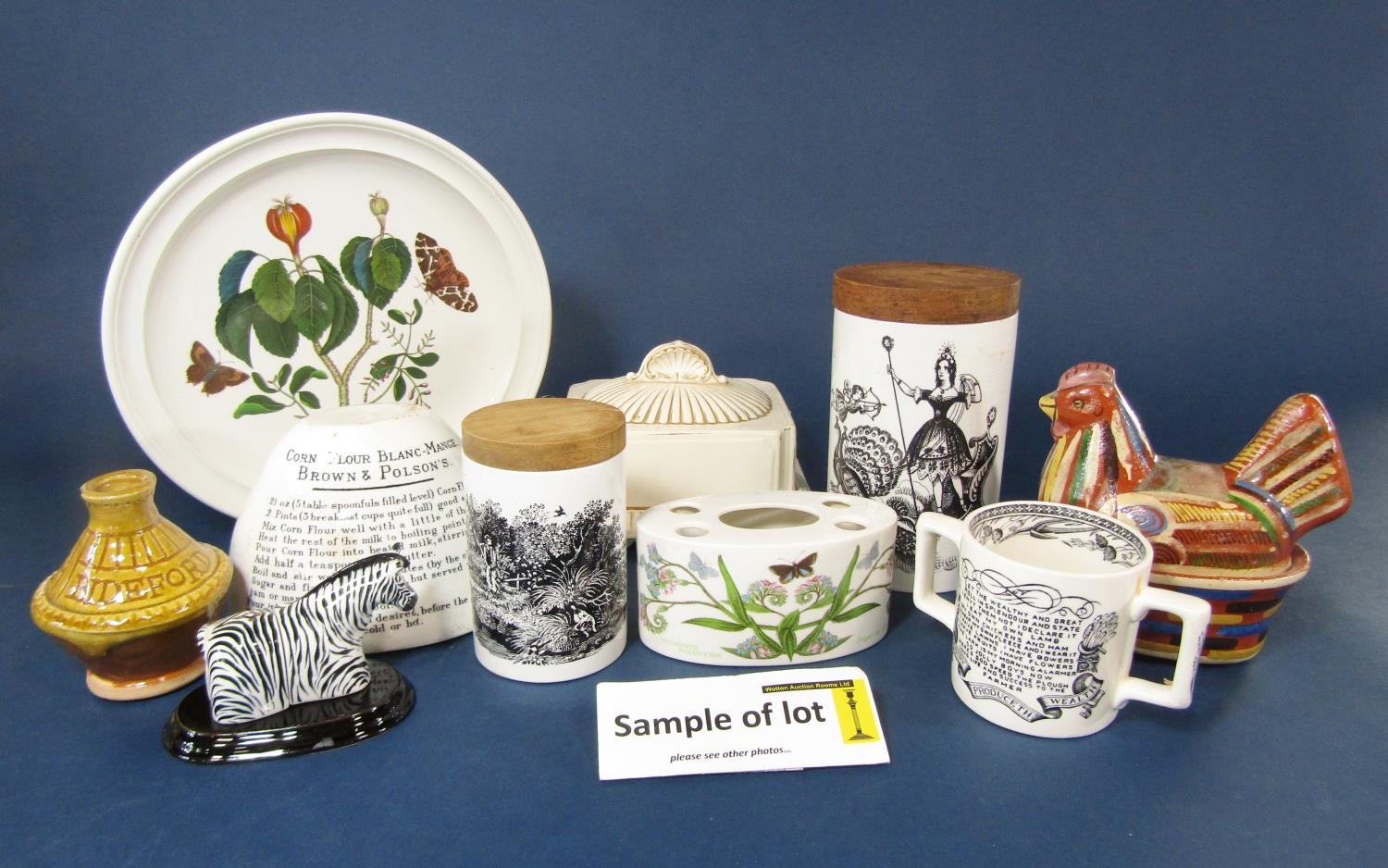 A collection of Portmerion wares including six Birds of Britain series bowls, three small Birds of