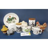 A collection of Portmerion wares including six Birds of Britain series bowls, three small Birds of
