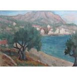Jugovic (20th century continental school) - Study of Podaca on the Dalmatian coast, oil on canvas