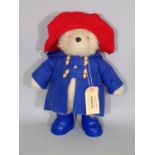 Vintage Paddington Bear by Gabrielle Design with hat , duffle coat, wellington boots and 'Darkest