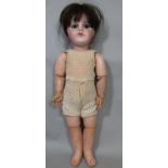 Early 20th century bisque head French doll by Jullien Balleroy & Cie of Limoges, with large fixed