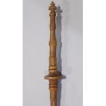 Interesting eastern carved slim cane with incised Vizagapatam detail