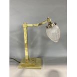 Good quality brass desk lamp in the Art Deco manner 43cm high