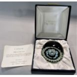 Boxed Caithness paperweight with paperwork titled Millefiori Reflections, the paperweight 8.5cm