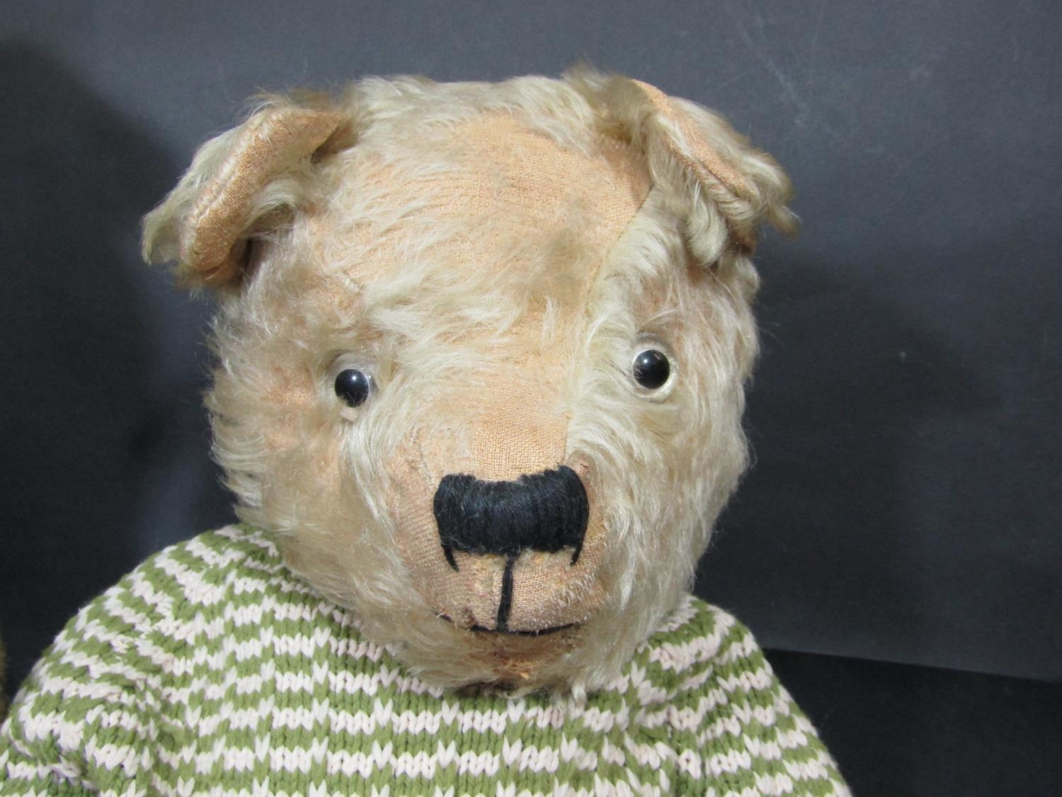 2 mid 20th century teddy bears including a large bear probably by Chiltern with jointed body, - Image 3 of 7