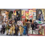 A large collection of unsorted vintage Action Man figures and accessories including 8 complete