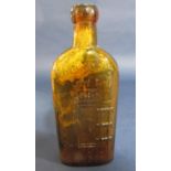 Warners Safe Cure of London brown glass bottle, 29 cm high